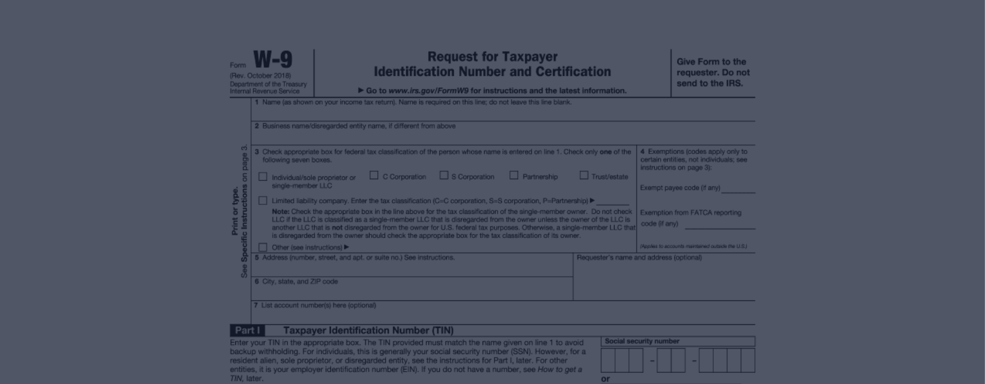 IRS W9 Fillable Form ᐉ W9 Tax Form in PDF for 2024, Free Online